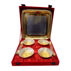 silver and gold plated metal bowl set of 9 pcs