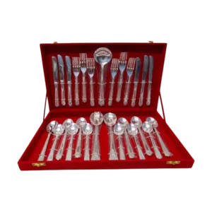 silver plated brass cutlery set with box