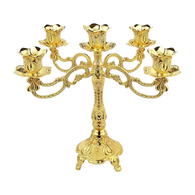 vintage gold finish aluminium candle holder