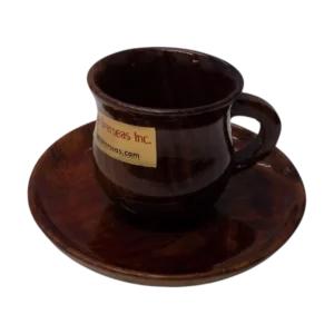 wooden cup and saucer set