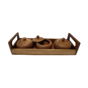 wooden dryfruit bowl with tray